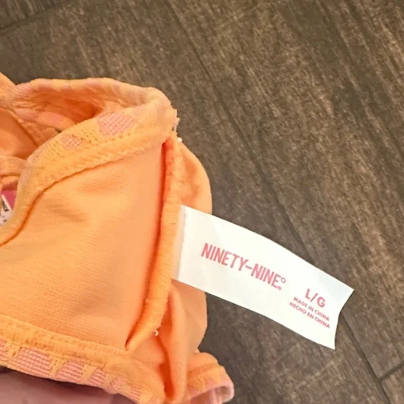 NWT Orange Triangle Bikini Top Bralette Adjustable Straps Size Large - Picture 2 of 6